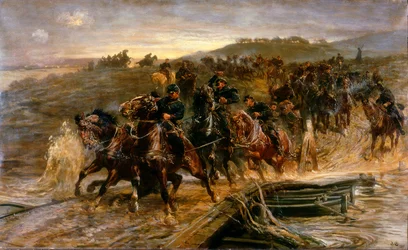 French Artillery Crossing the Flooded Aisne and Saving the Guns